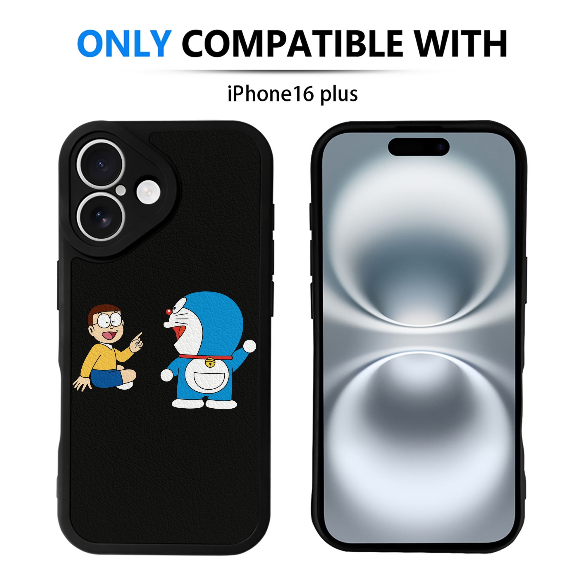 （画像用） ドラえもん Doraemon 【iPhone 16シリーズ対応】シリコンスマホケース（レザー調） 材質：シリコン